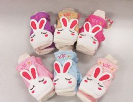 120 Units of Ladies Mitten With Rabbit Design - Winter Gloves