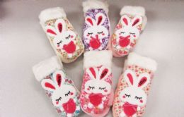 120 Units of Ladies Mitten With Rabbit Design - Winter Gloves