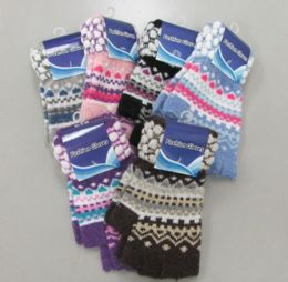 72 Wholesale Ladies Half Finger Glove