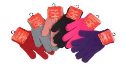 72 Units of Ladies Magic Gloves Solid Colors - Winter Gloves
