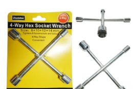 72 of 4-Way Hex Socket Wrench Sizes: 8, 10, 12, 14mm