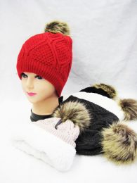 36 Wholesale Womens Skull Cap Beanie Pompom