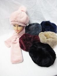36 Wholesale Ladies Fashion Winter Cap And Scarf Set