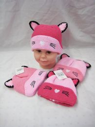 36 Pairs Baby Girls Winter Warm Cat Beanie Hat - Junior / Kids Winter Hats
