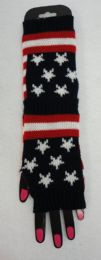 48 Bulk American Flag Knitted Hand Warmers