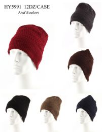72 Bulk Adult Ribbed Heavy Knit Winter Hat