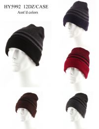 36 Pieces Adults Two Tone Stripe Winter Hat - Winter Beanie Hats
