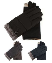 72 Bulk Womans Fur Cuffed Extreme Weather Texting Gloves