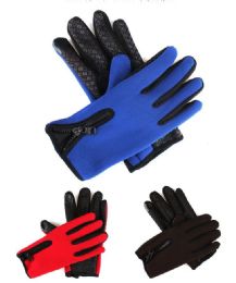 72 Bulk Adults Winter Texting Gloves With Gripper Palm