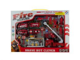 6 Pieces Fire Rescue Team Play Set - Toy Sets