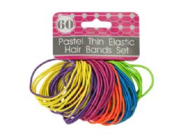 36 Wholesale Pastel Thin Elastic Hair Bands Set