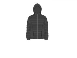 12 Pieces Men's Quilted Jacket With Detachable Hood In Charcoal - Mens Jackets