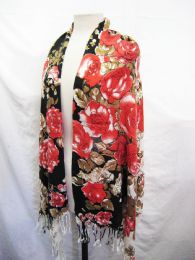 24 Wholesale Womens Fashion Scarf Printed Floral