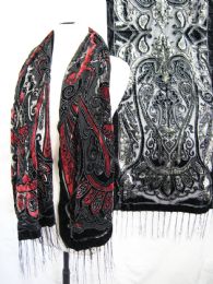 24 Wholesale Womens Fashion Printed Scarf With Fringes