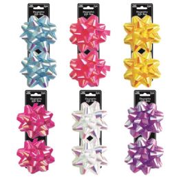96 Wholesale Two Pack Five Inch Gift Bow Assorted Color