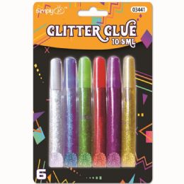 96 Wholesale Glitter Glue Six Pack