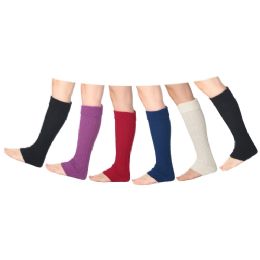 Bulk Womens Warm Winter Leg Warmers, Soft Colorful And Trendy (6 Pack Assorted c)
