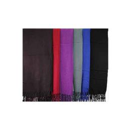 96 Wholesale Dark Solid Color Pashmina Scarves