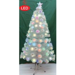 2 Pieces Five Foot Xmas Optical Fiber Tree In White - Christmas Ornament