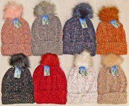 24 Pieces Chenille Hat With Lining - Fashion Winter Hats