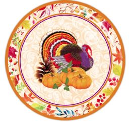 96 Pieces 8 Ct Paper Plate Nine Inch Thanksgiving Plate - Halloween