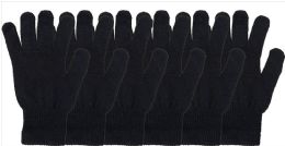 144 Wholesale Ladies Magic Gloves Black Only