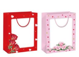 48 Wholesale Gift Bag With Window Xlarge Valentines