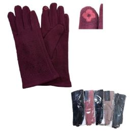 48 of Women's Rhinestone PlusH-Lined Touch Screen Gloves