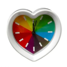 36 Wholesale Rainbow Heart Design Clock