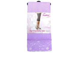 120 Pieces Lady's Fishnet Caprice With Lace In Lavender - Womens Leggings