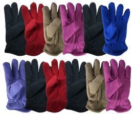 12 Pairs Yacht & Smith Kids Warm Winter Colorful Fleece Gloves Assorted Colors - Kids Winter Gloves