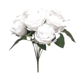 48 Wholesale Flower Bouquets White Eleven Head