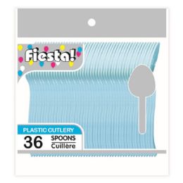 96 Wholesale Thirty Six Count Spoon Pastel Blue