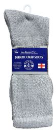 24 of Yacht & Smith Men's Cotton Diabetic Gray Crew Socks Size 13-16
