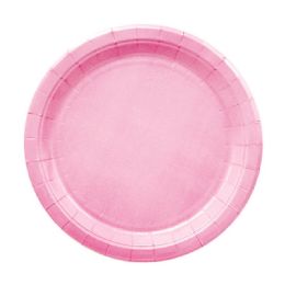 96 Pieces Seven Inch Eight Count Paper Plate Baby Pink - Party Paper Goods