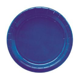 96 Wholesale Seven Inch Eight Count Paper Plate Dark Blue