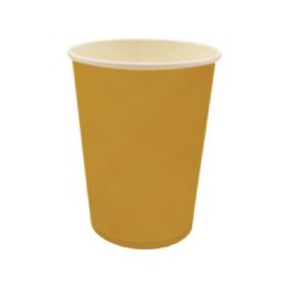 96 Pieces Nine Ounce Ten Count Paper Cup Gold - Party Paper Goods