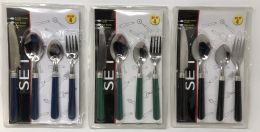 72 Wholesale Plastic And Metal 4-Piece Cutlery Set