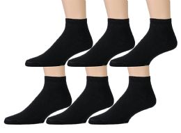 6 Pairs Yacht & Smith Kids Cotton Quarter Ankle Socks In Black Size 4-6 - Boys Ankle Sock