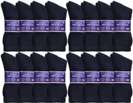 48 of Yacht & Smith Men's Loose Fit NoN-Binding Soft Cotton Diabetic Crew Socks Size 10-13 Navy