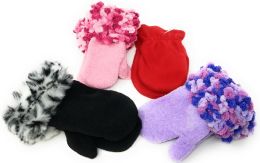 72 Units of Colorful Infant & Toddler Assorted Mittens - Kids Winter Gloves