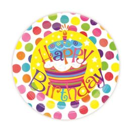 144 Wholesale Seven Inch Eight Count Paper Plate Birthday Design