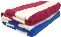 36 Pieces Assorted Colors Striped Beach & Pool Towels - Towels