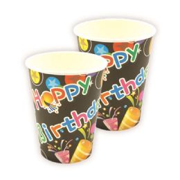 144 Wholesale Nine Ounce Ten Count Paper Cup Birthday Design