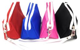 48 Wholesale Assorted Colors Cosmetic Zipper Wristlet Bag