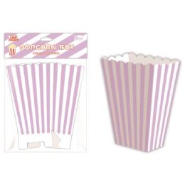 96 Wholesale Six Count Popcorn Box Striped Lavender