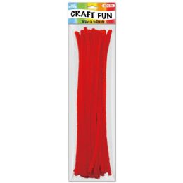 144 Pieces Forty Count Tinsel Stems Red - Craft Stems