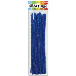 144 Pieces Forty Count Tinsel Stems Dark Blue - Craft Stems