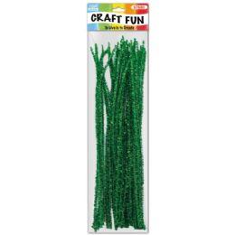 144 Pieces Forty Count Tinsel Stems Green - Craft Stems