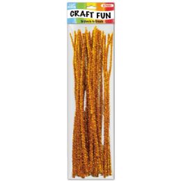144 Wholesale Forty Count Tinsel Stems Orange